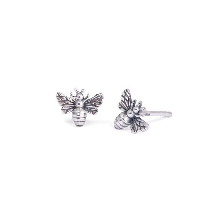 Silver Tiny Bee Post Earrings