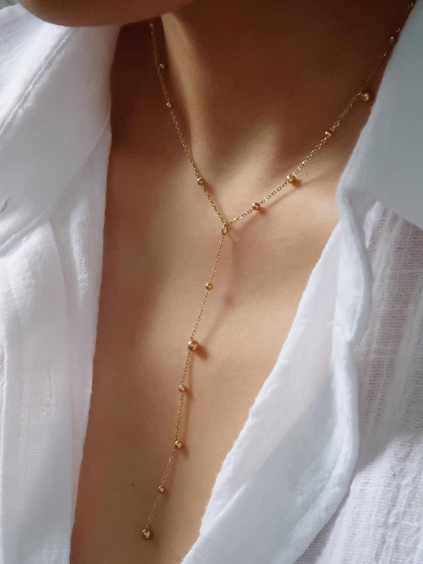 Brisse Dressy Beaded Y Lariat Necklace