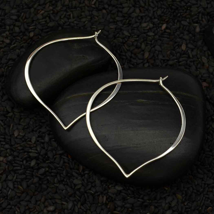 Sterling Silver Lotus Petal Hoop Earring
