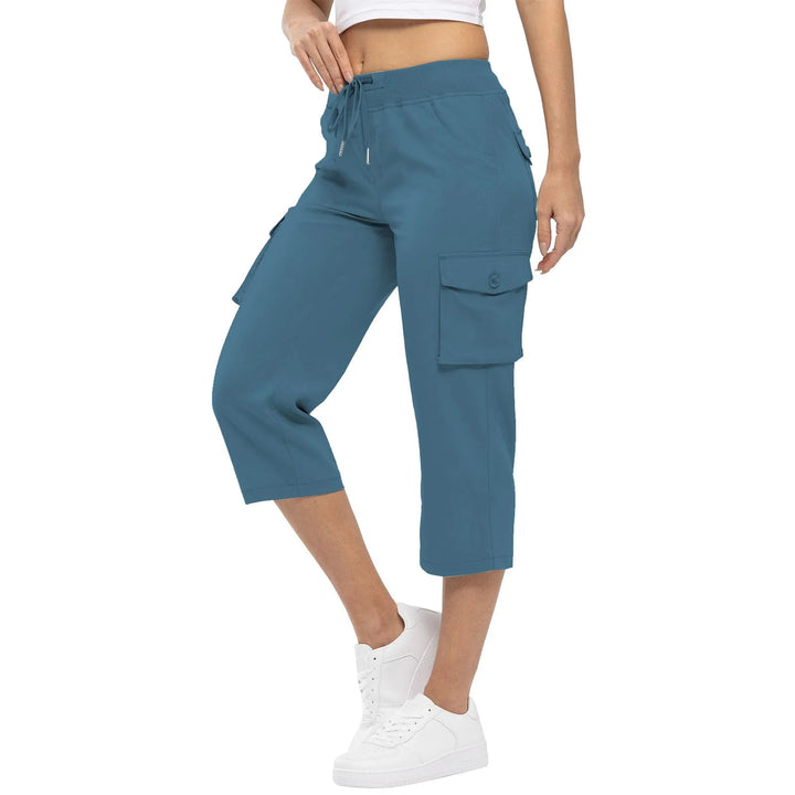 Women's Hiking Pant Cargo Capris Lightweight Cropped Pant Drawstring Joggers