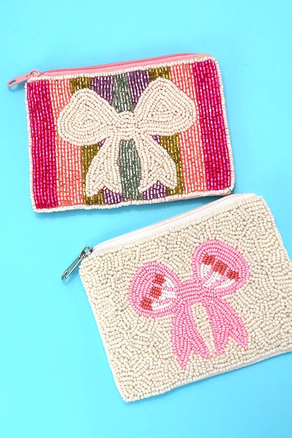 BOW RIBBON RAINBOW HOLIDAY POUCH