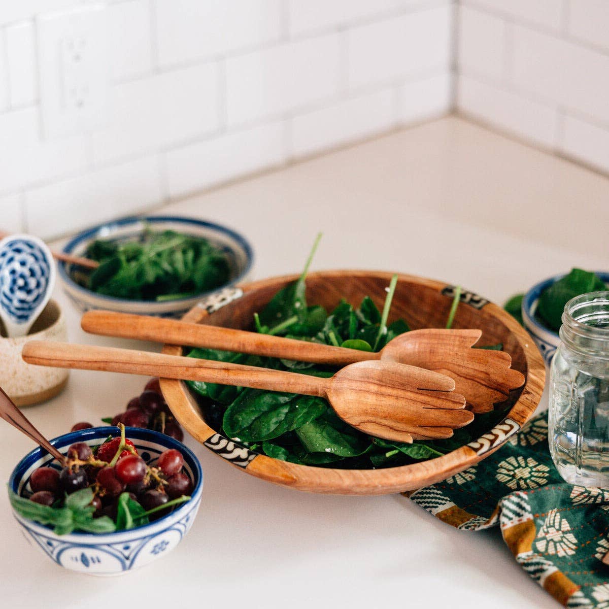 Hand Carved - Wood Serving Bowl