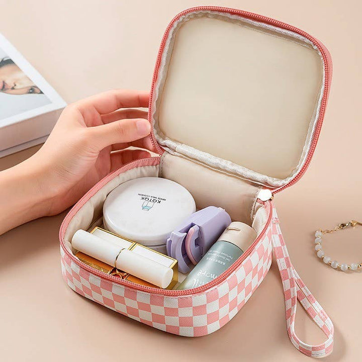 Checker Cosmetic Bag
