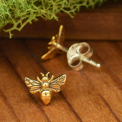 Silver Tiny Bee Post Earrings