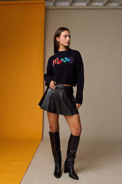 Emma Loose Fit Cropped Merry Knit Pullover