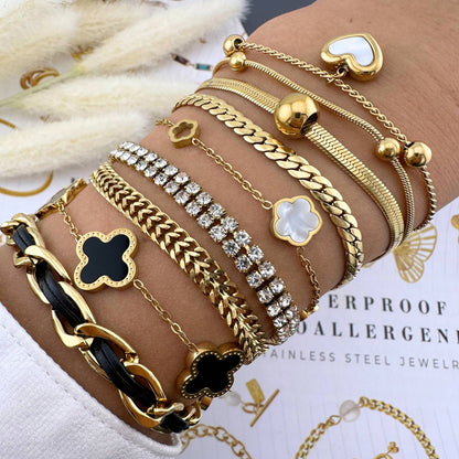 Leather & Gold Bracelet