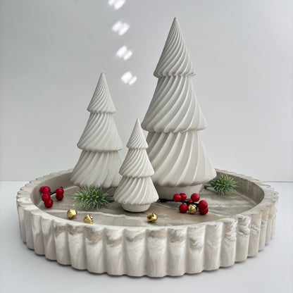 Twist Pines Trio - Concrete Holiday Trees | Christmas Decor
