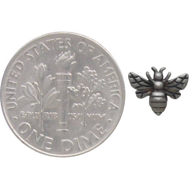 Silver Tiny Bee Post Earrings
