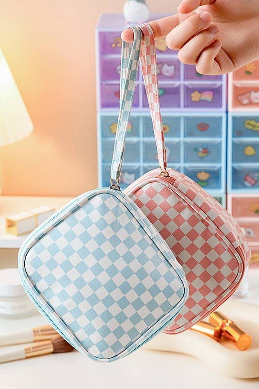 Checker Cosmetic Bag
