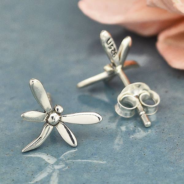 Sterling Silver  Dragonfly Post Earrings