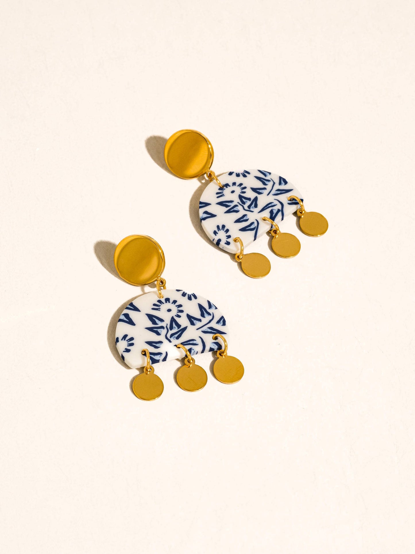 Bijoua Blue Porcelain Drop Earrings