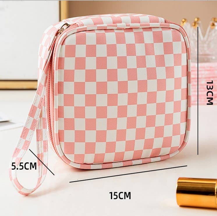 Checker Cosmetic Bag