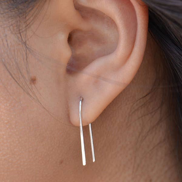 Sterling Silver or Gold Plate Arc Earrings 23x7mm