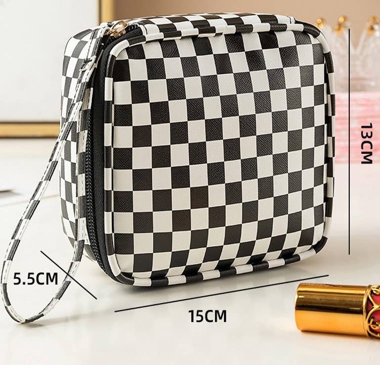 Checker Cosmetic Bag