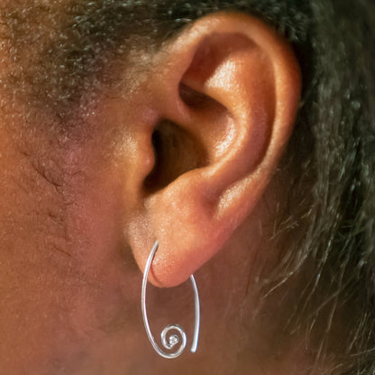 Sterling Silver Ear Wire with Marquis Spiral