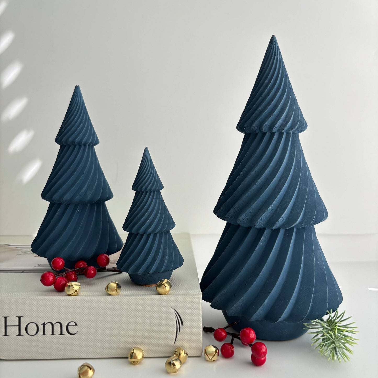 Twist Pines Trio - Concrete Holiday Trees | Christmas Decor