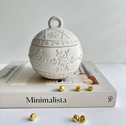 Snowflake Bauble Jar |Winter Glow Vessel |Christmas Ornament