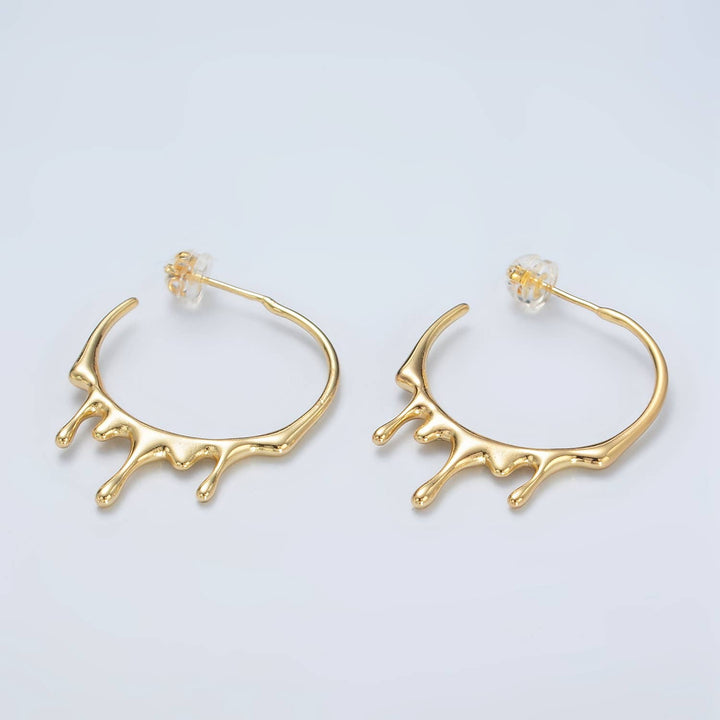 Molten Drip Hoop Earrings
