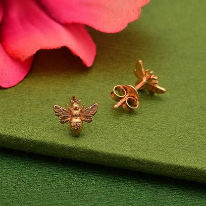 Silver Tiny Bee Post Earrings