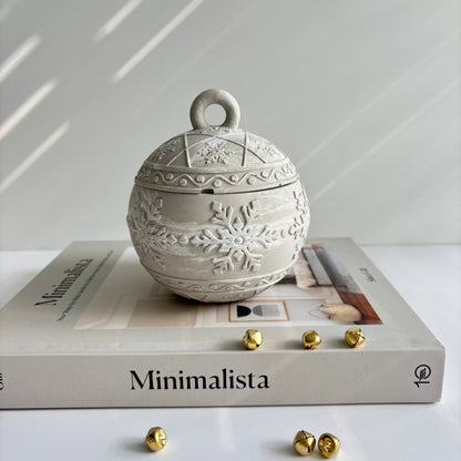 Snowflake Bauble Jar |Winter Glow Vessel |Christmas Ornament