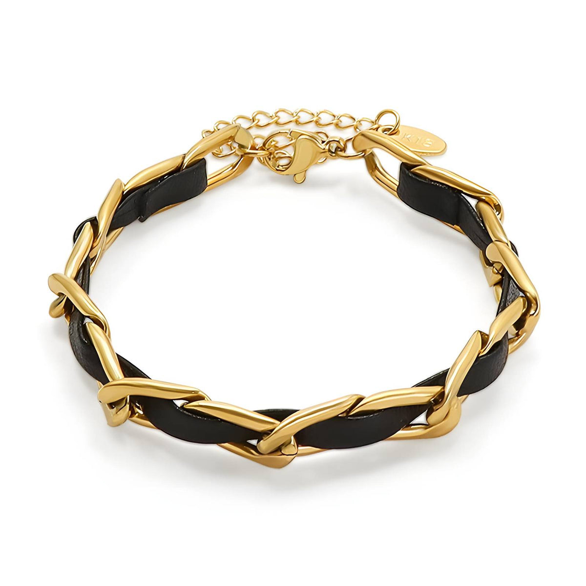 Leather & Gold Bracelet