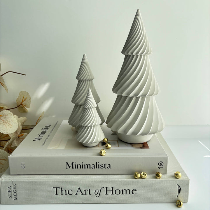 Twist Pines Trio - Concrete Holiday Trees | Christmas Decor
