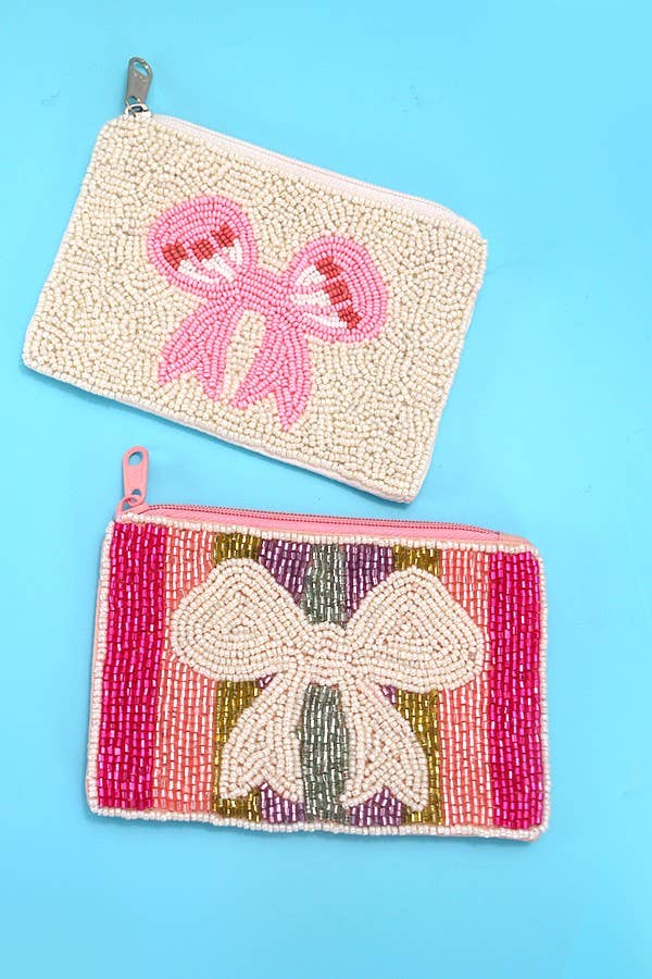 BOW RIBBON RAINBOW HOLIDAY POUCH