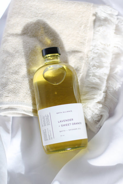 Lavender + Sweet Orange Bath + Shower Oil