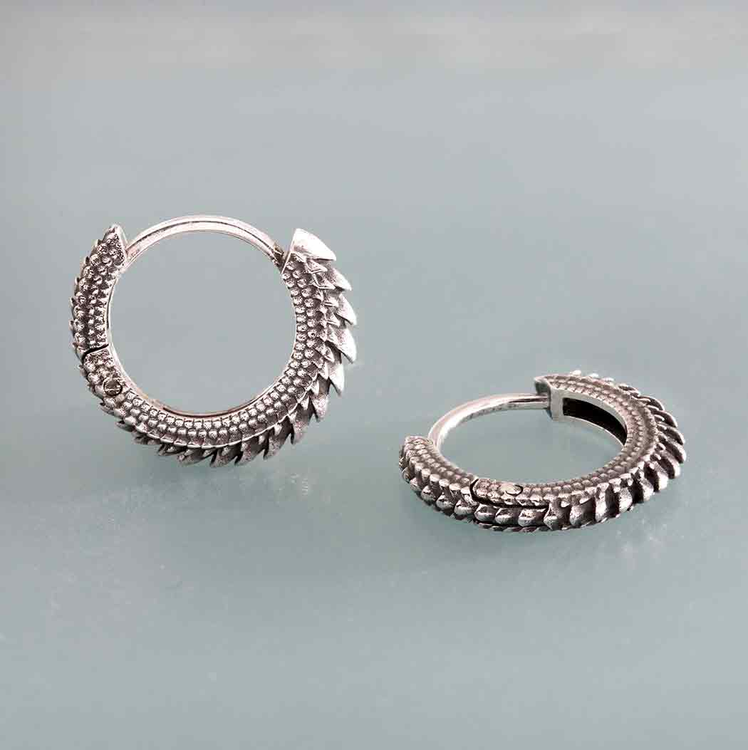 Dragon Scale Hoop- Sterling Silver