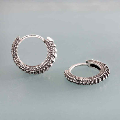 Dragon Scale Hoop- Sterling Silver