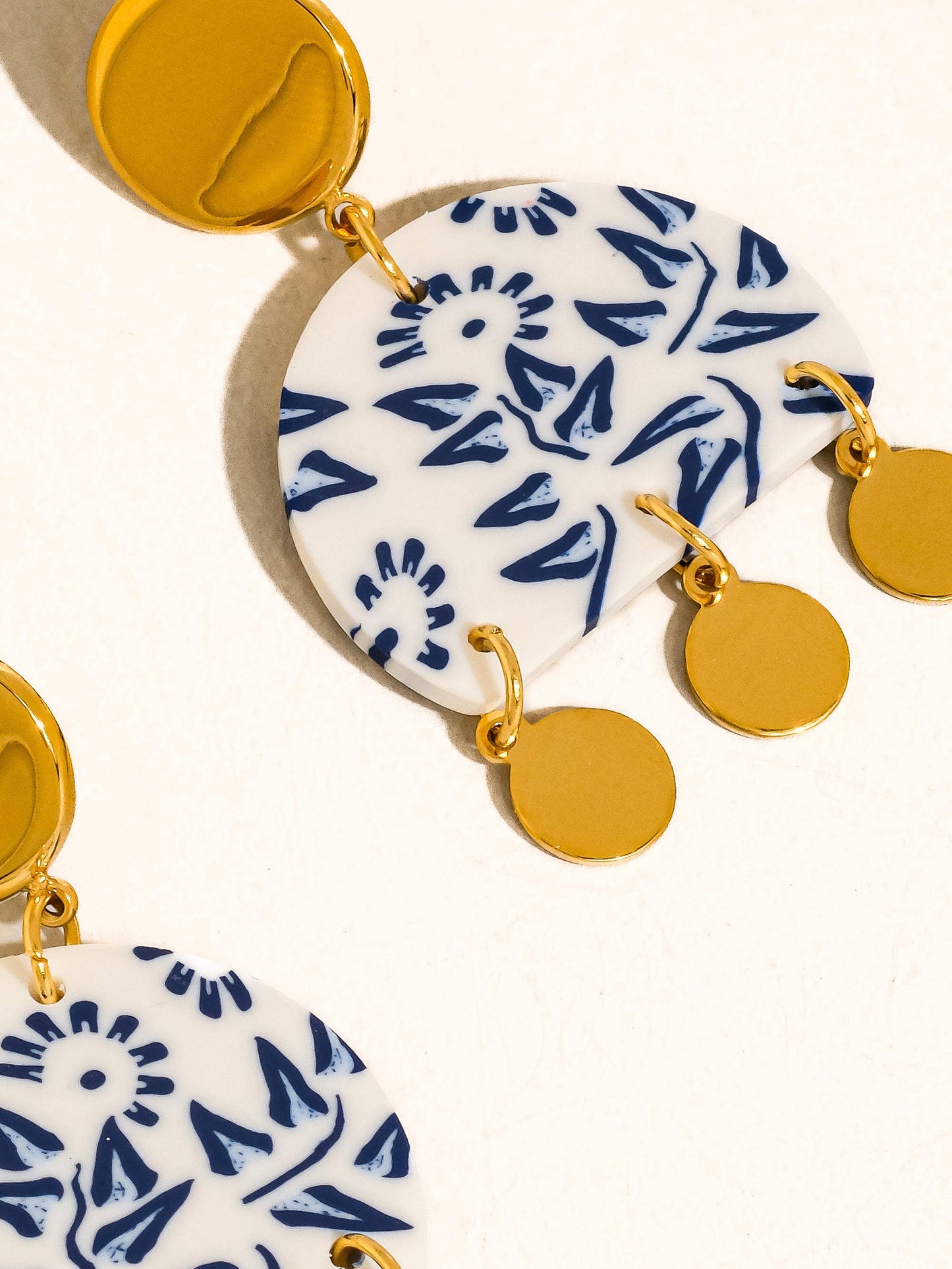 Bijoua Blue Porcelain Drop Earrings