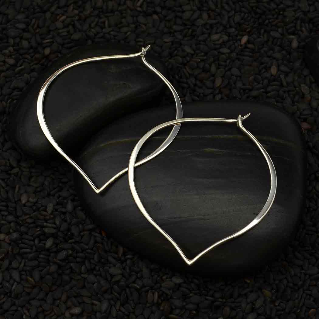 Sterling Silver Lotus Petal Hoop Earring
