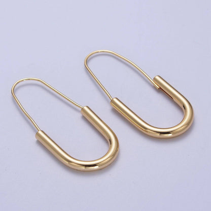 Gold Crescent U Earrings