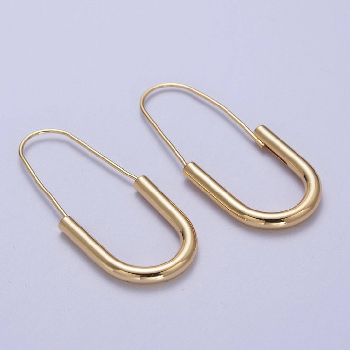 Gold Crescent U Earrings