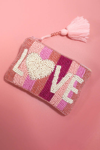 Love Beaded Coin Purse