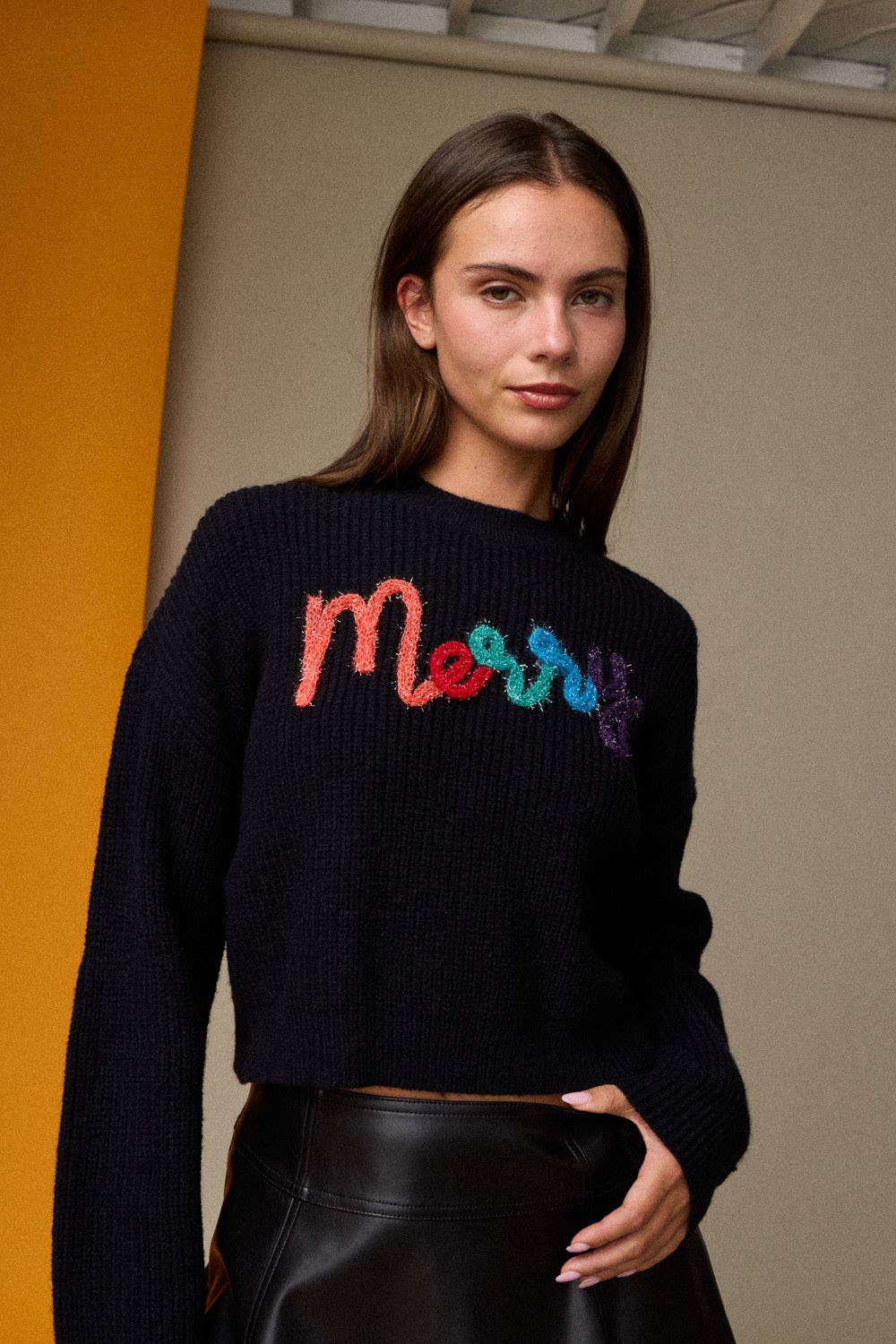 Emma Loose Fit Cropped Merry Knit Pullover