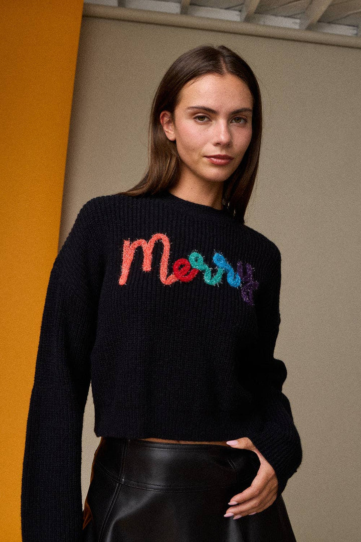 Emma Loose Fit Cropped Merry Knit Pullover