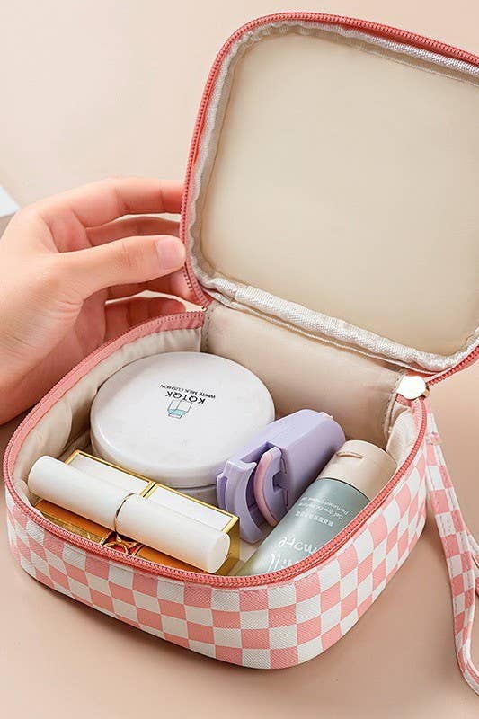Checker Cosmetic Bag