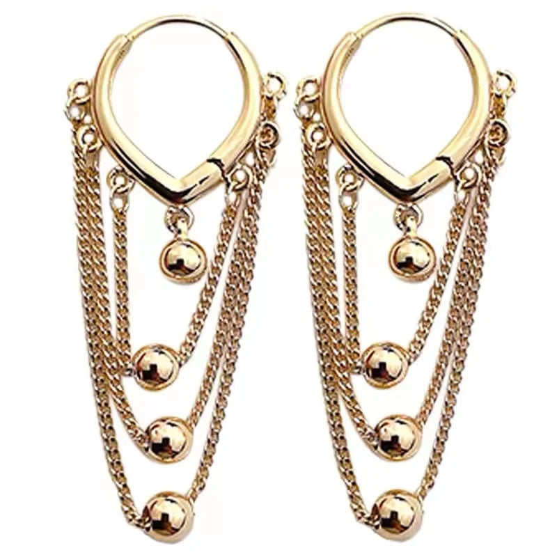 Metal Ball Tassel Earring