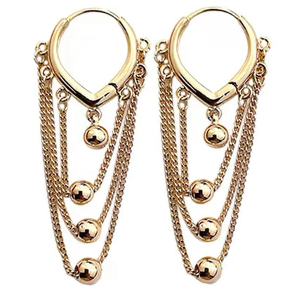 Metal Ball Tassel Earring