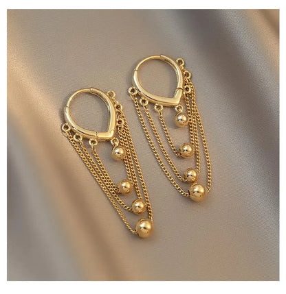 Metal Ball Tassel Earring