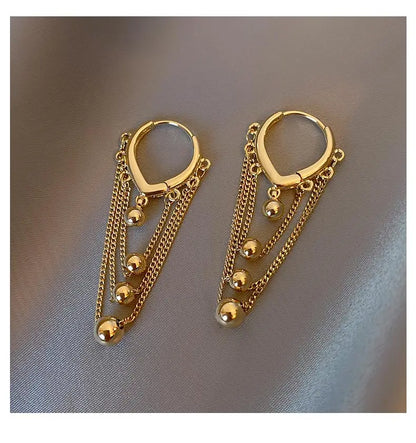 Metal Ball Tassel Earring