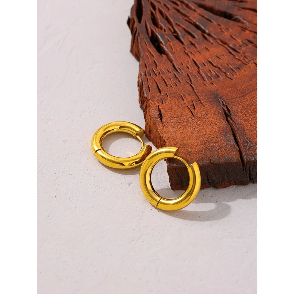 Round Hollow Hoop Earrings