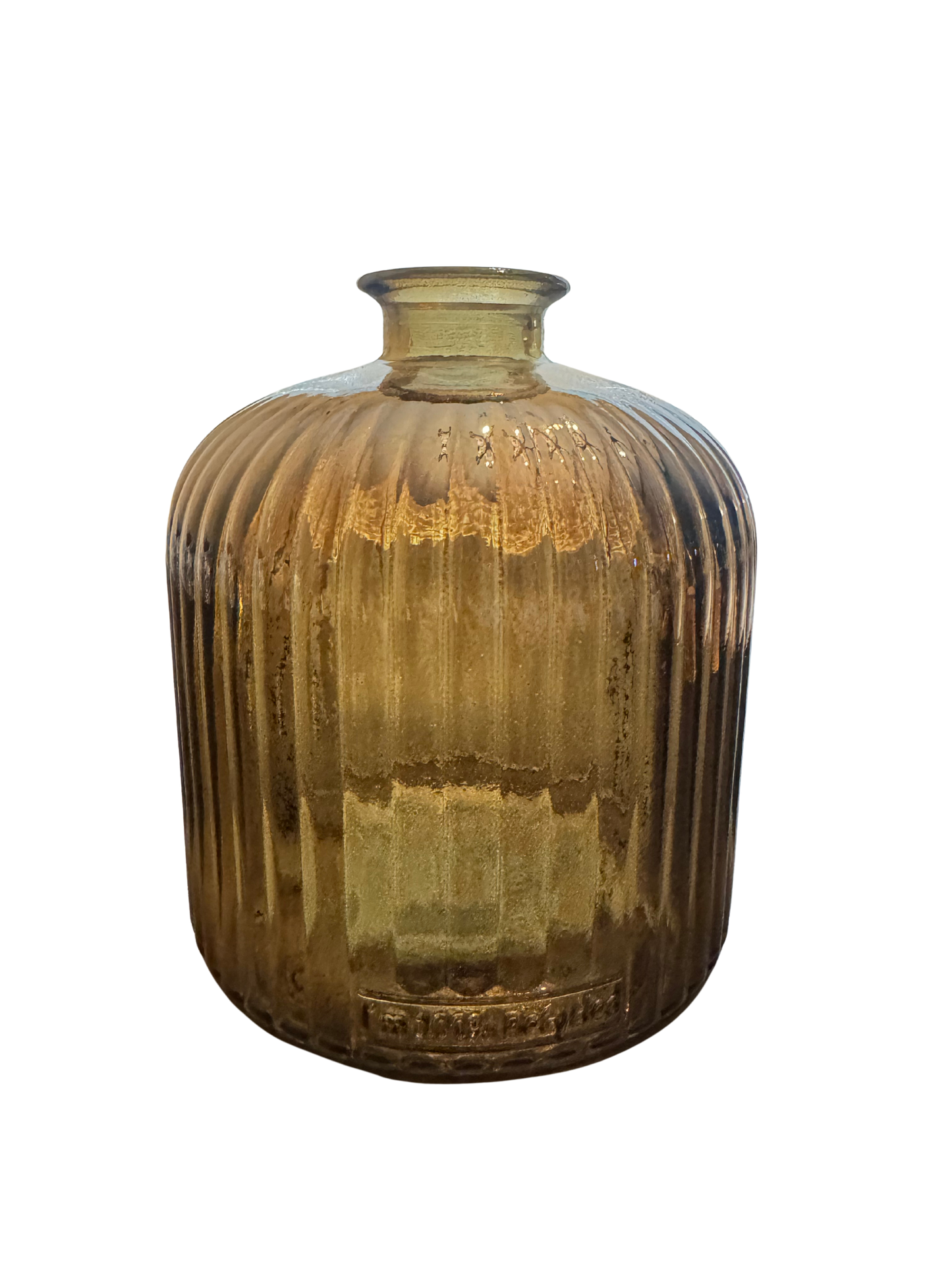 Ribbed Recycled Glass Vase