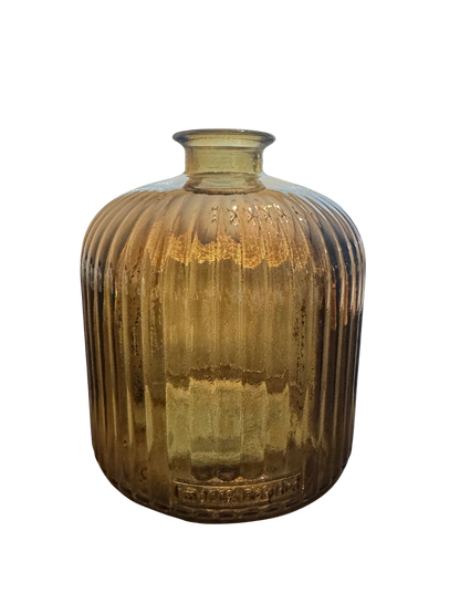 Ribbed Recycled Glass Vase