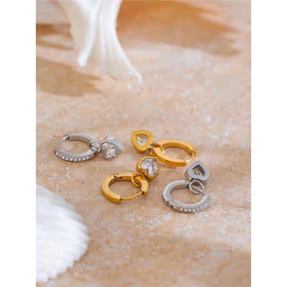 Delicate Heart Small Hoop Earrings