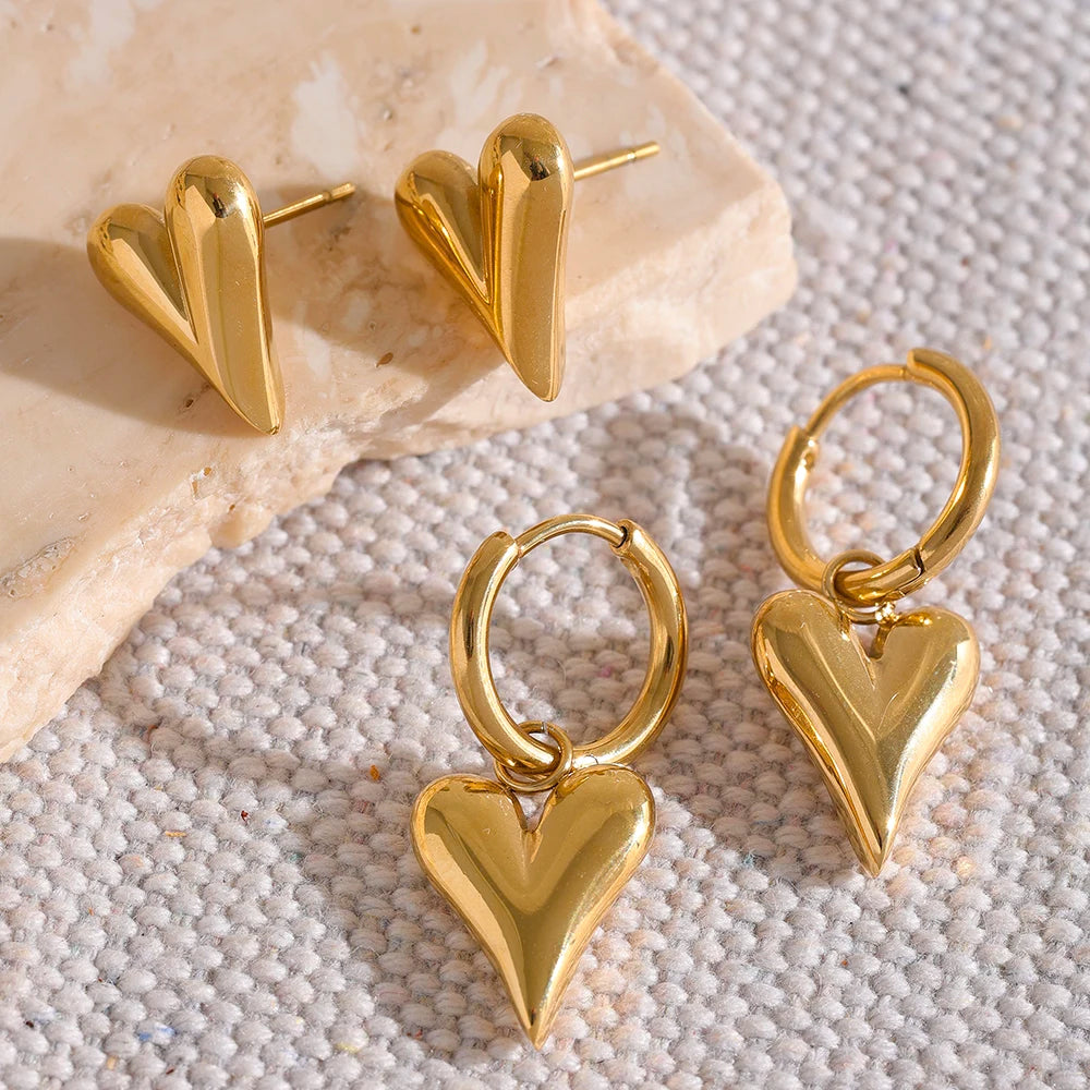 Heart Hoop Earrings Charm