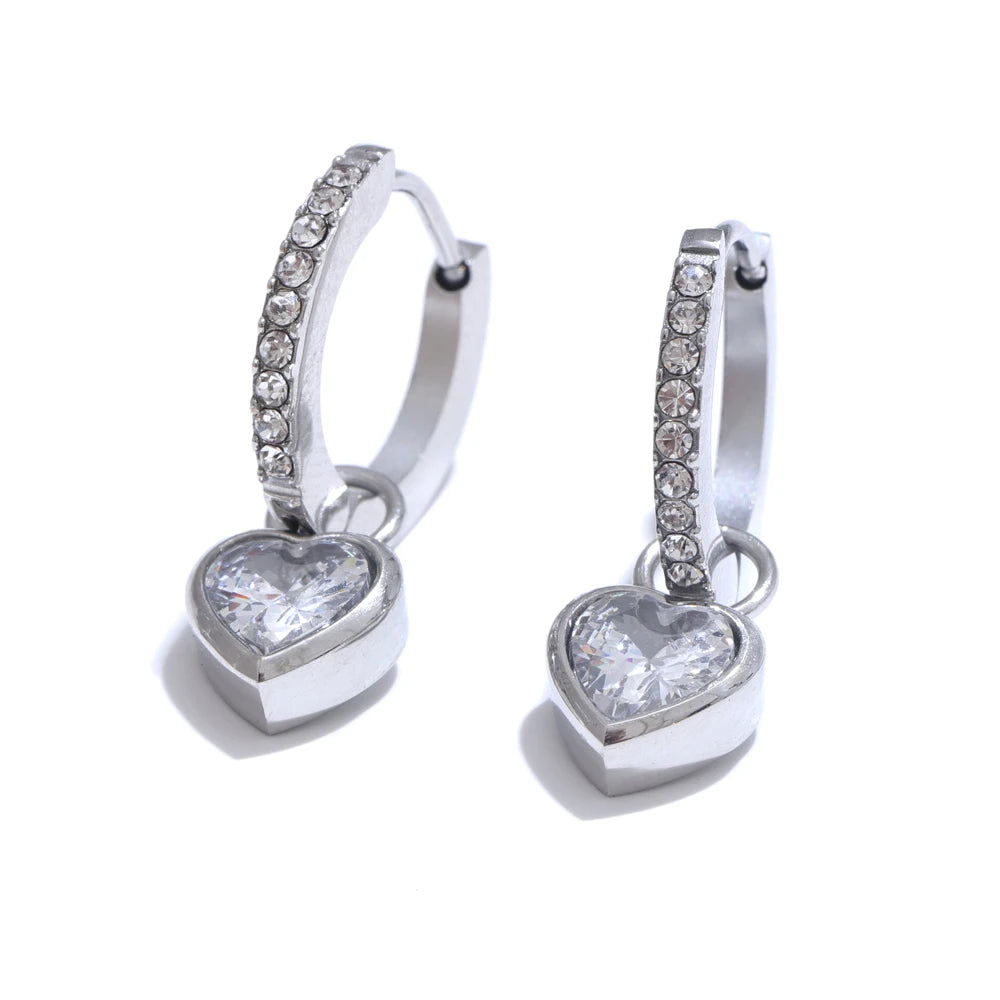 Delicate Heart Small Hoop Earrings