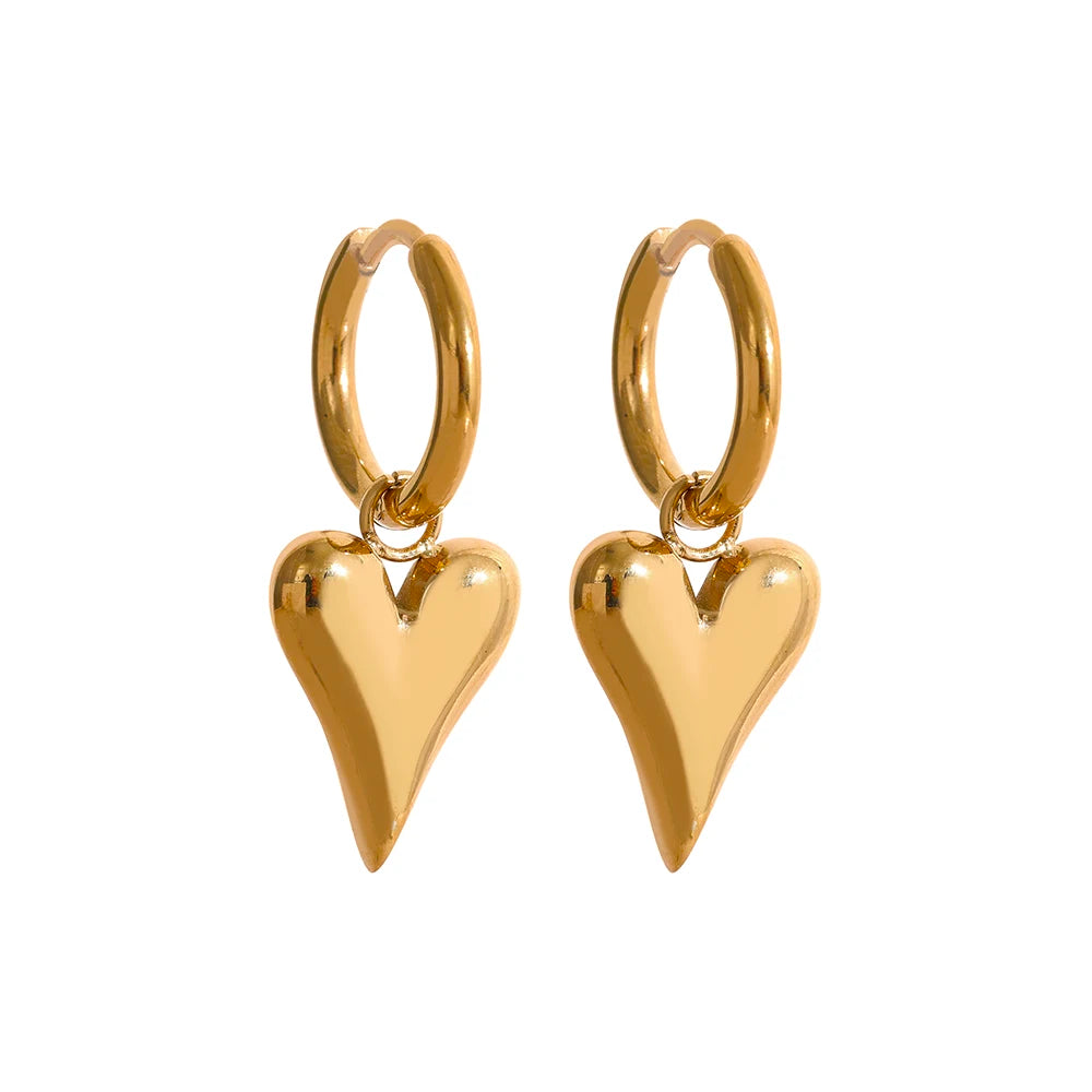 Heart Hoop Earrings Charm