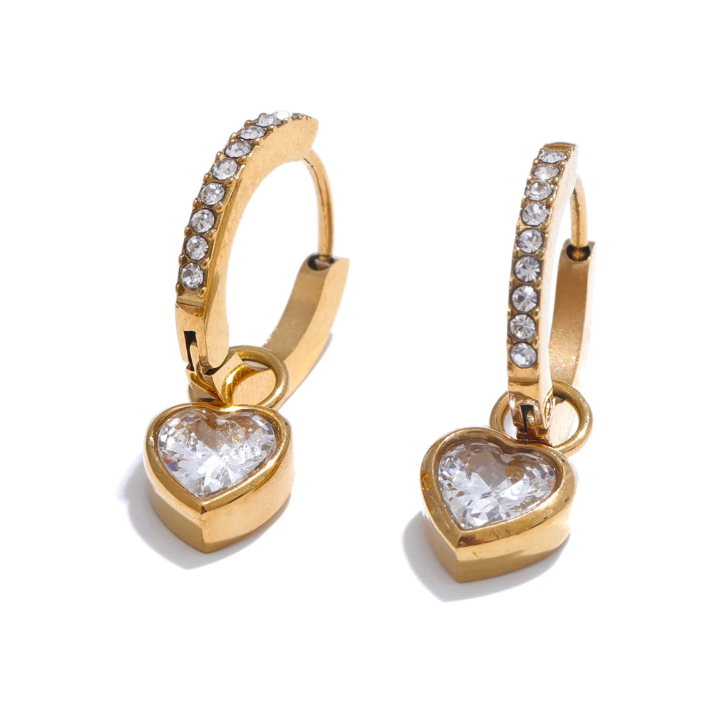 Delicate Heart Small Hoop Earrings